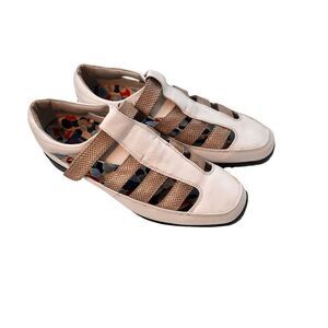 Footjoy Lopro Collection Golf Shoes White Tan Soft Spikes 97188